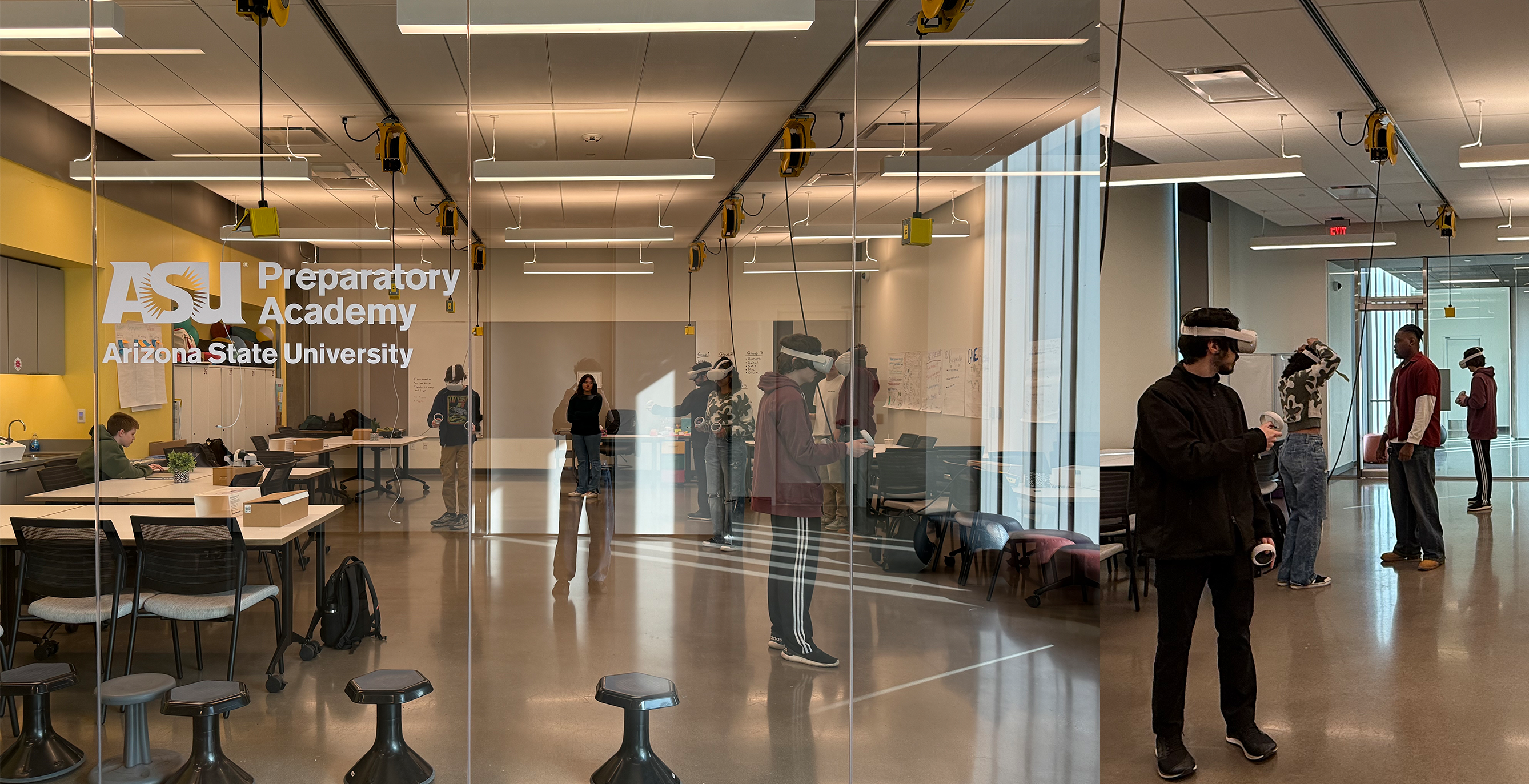 User study — high school students using Meta Quest headsets at ASU Preparatory Academy
