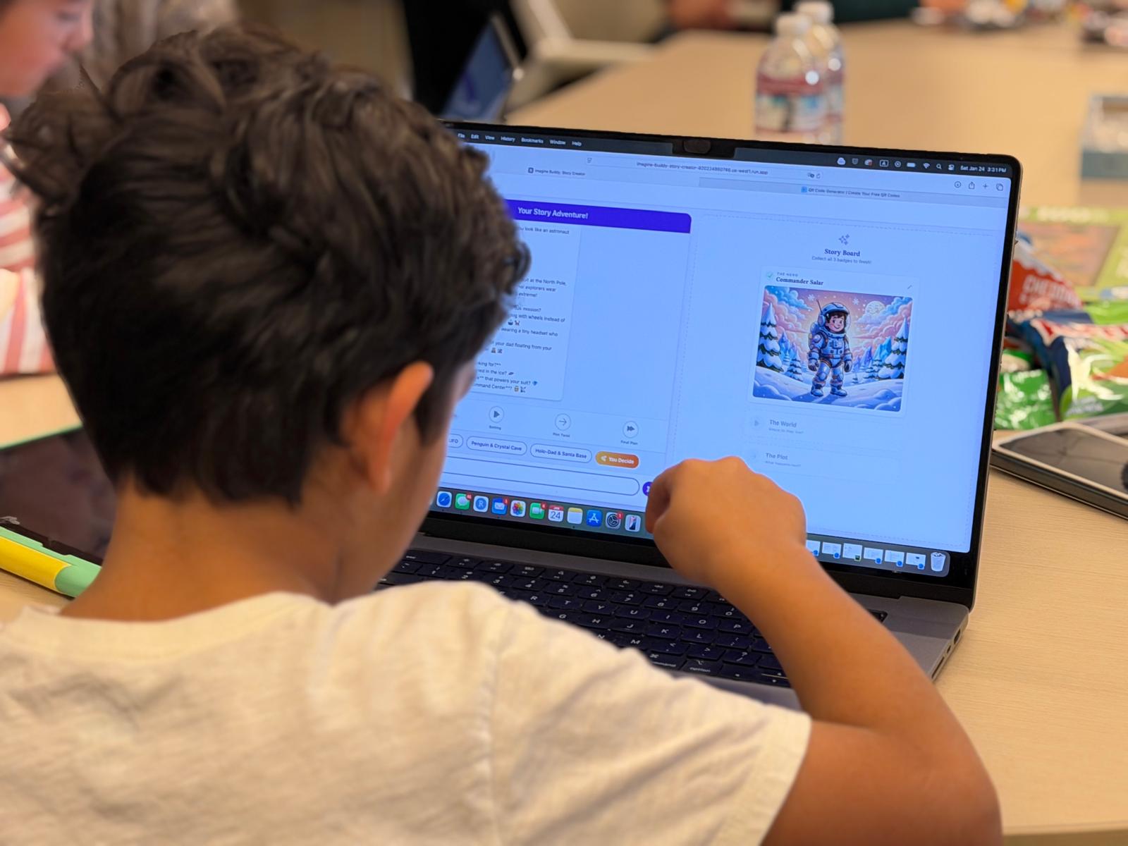 Child using Plaio in a workshop session